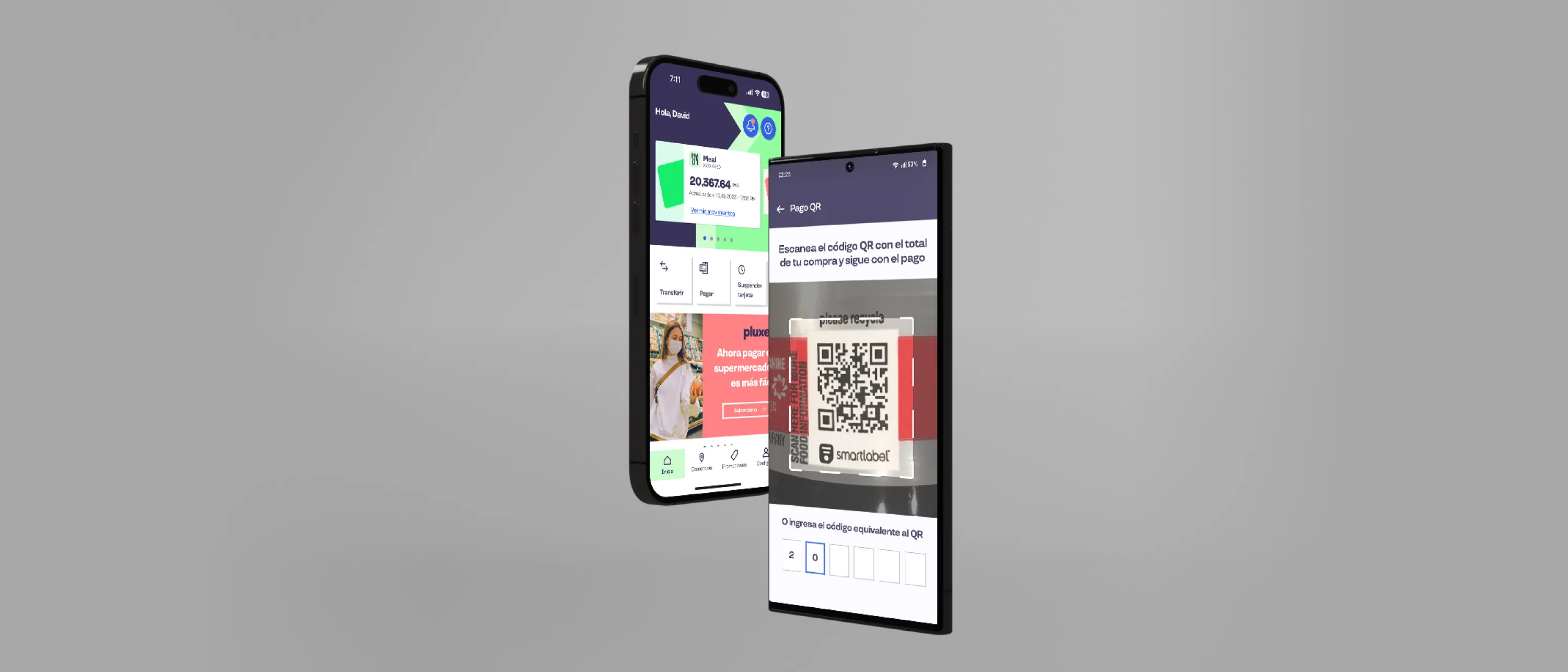 Mockup of the app