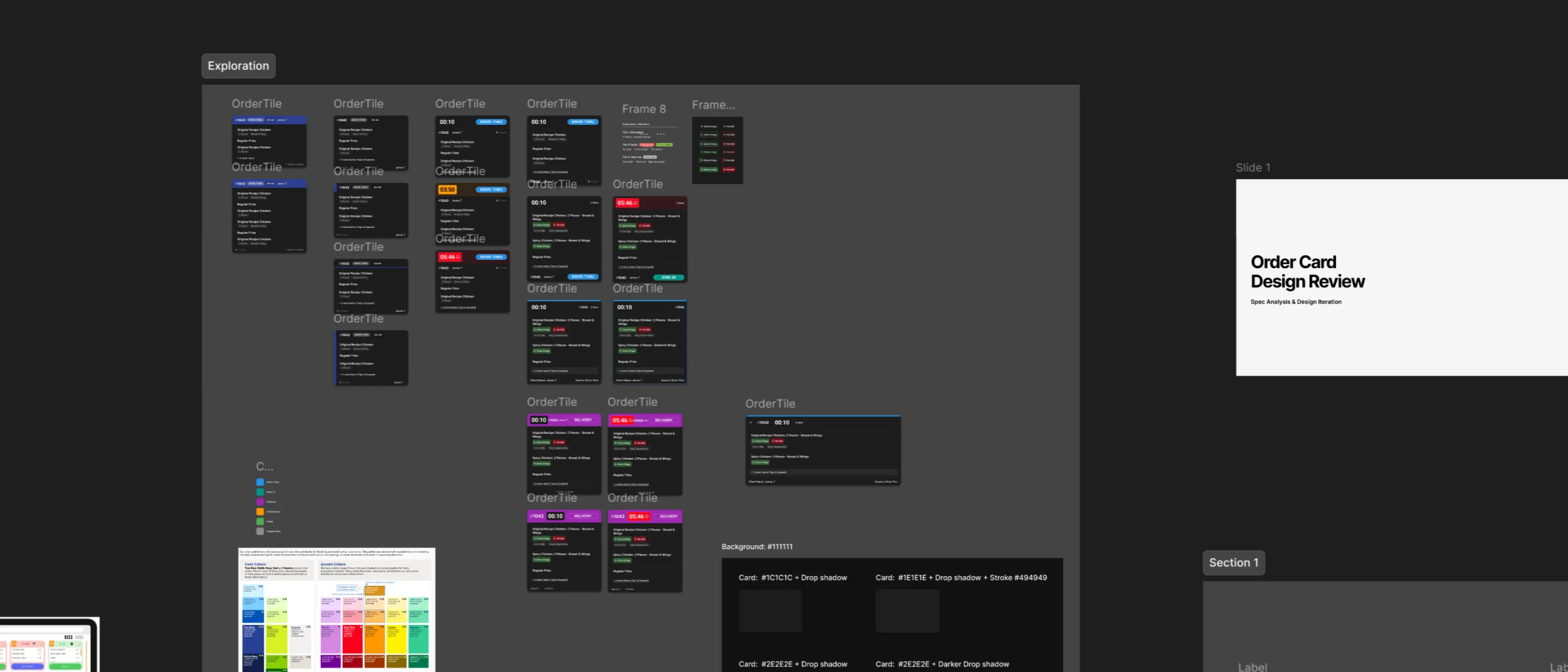 Iterations for the card component in Figma