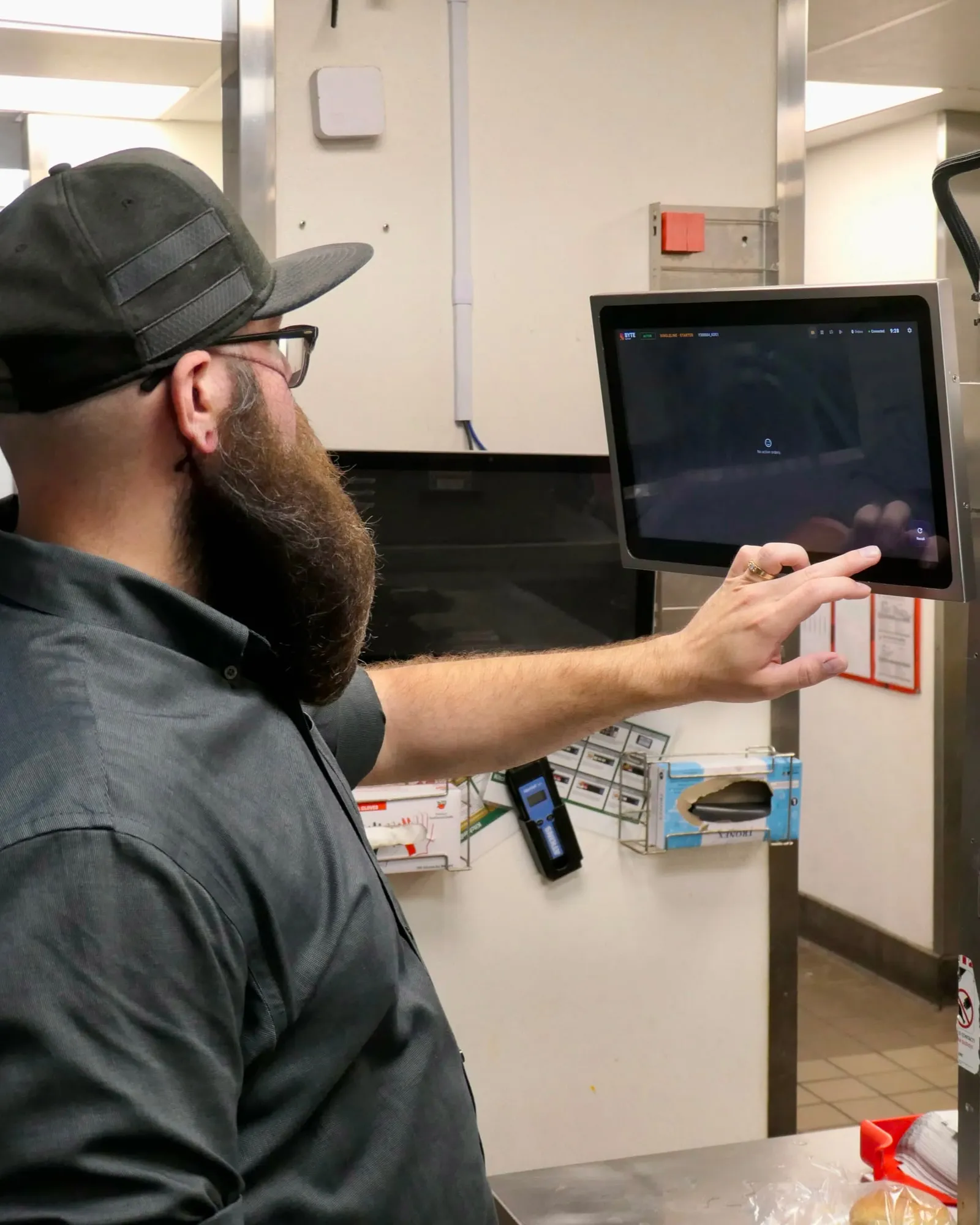 User navigating the KDS in real environment